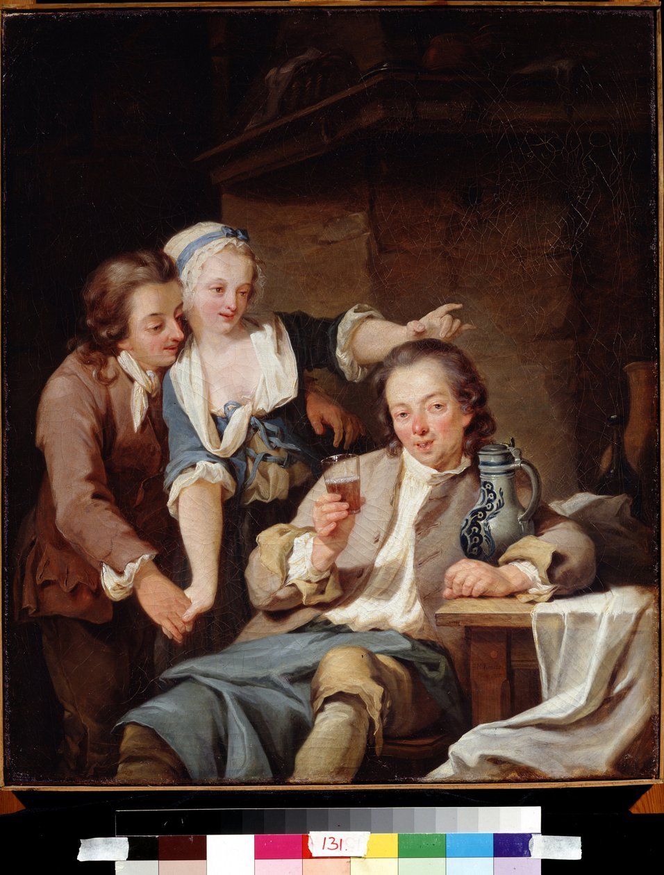Mari trompe (wino i miłość). Oszukany mąż (wino i miłość). Obraz Georga Melchiora Krausa (1737-1806) autorstwa Georg Melchior Kraus