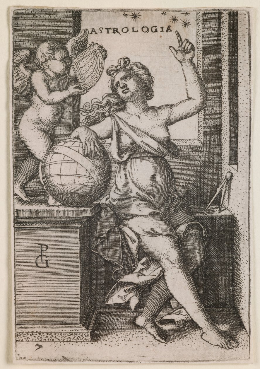 Astrologia, z serii "Sztuki wyzwolone", ok. 1541 (rycina) autorstwa Georg Pencz
