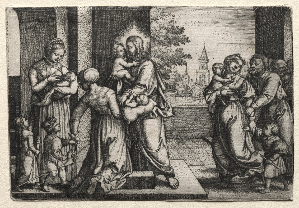 Chrystus z małymi dziećmi autorstwa Georg Pencz