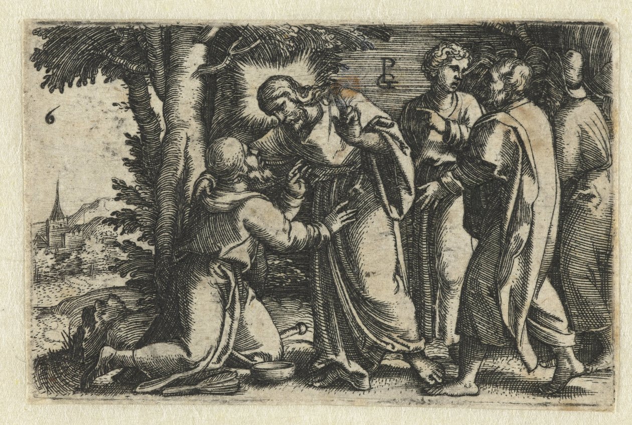 Chrystus uzdrawia trędowatego Życie Chrystusa (tytuł serii) autorstwa Georg Pencz