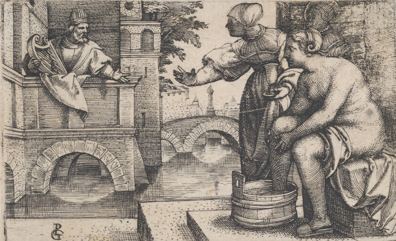 Dawid i Batszeba. autorstwa Georg Pencz