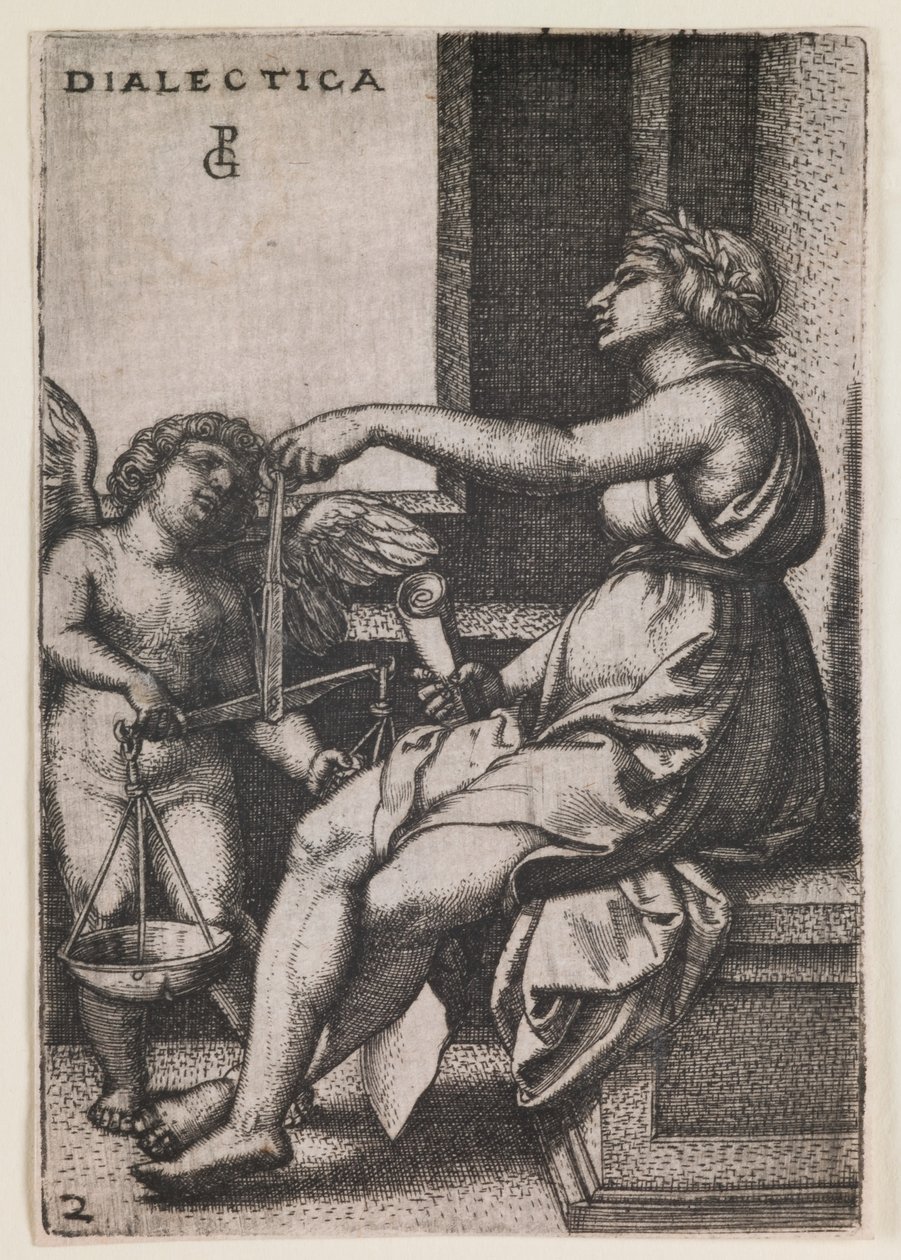 Dialectica, z serii "Sztuki wyzwolone", ok. 1541 (rycina) autorstwa Georg Pencz