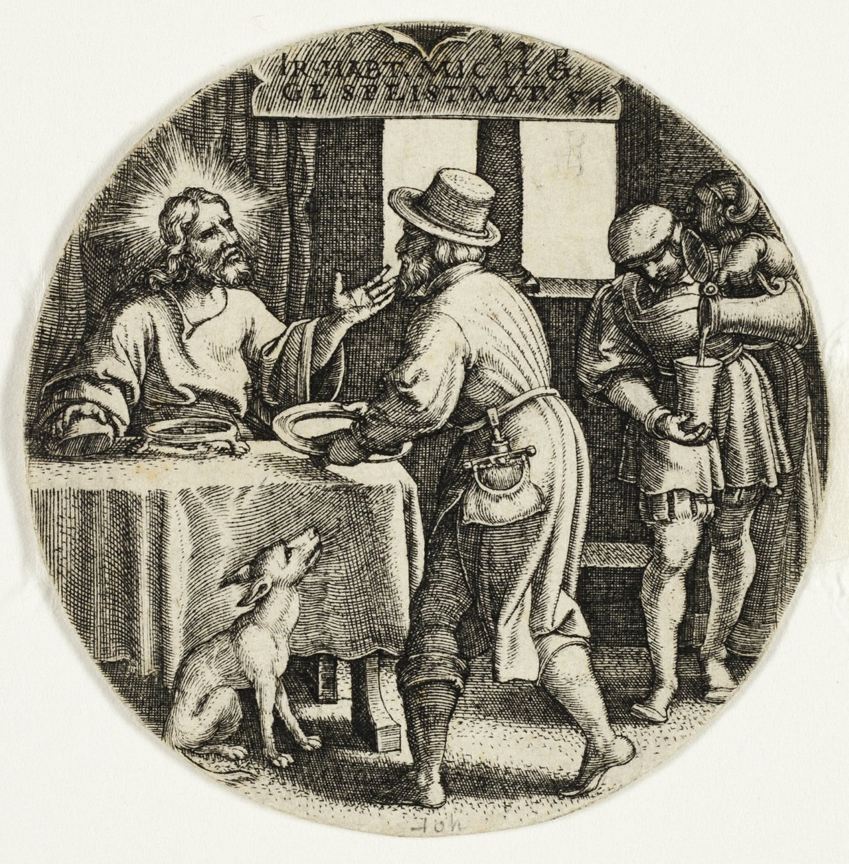 Nakarmić głodnych, z Siedmiu Aktów Miłosierdzia autorstwa Georg Pencz