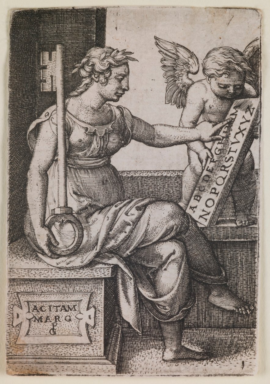 Grammatica z cyklu „Sztuki wyzwolone” autorstwa Georg Pencz