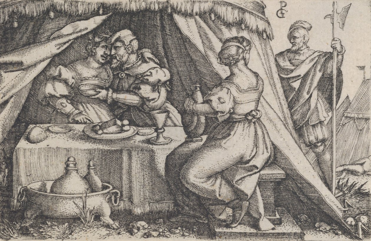 Jadalnia Judyty i Holofernesa. autorstwa Georg Pencz