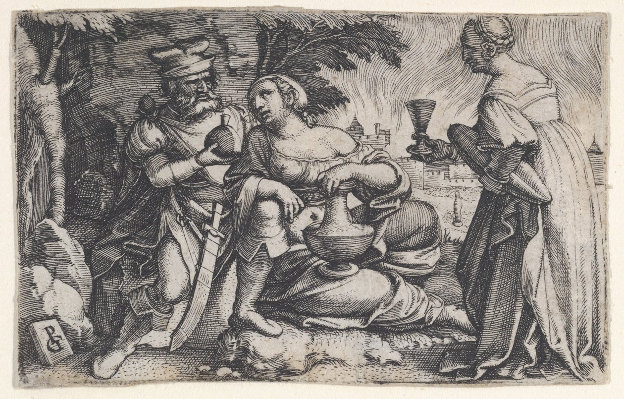 Lot i jego córki. autorstwa Georg Pencz