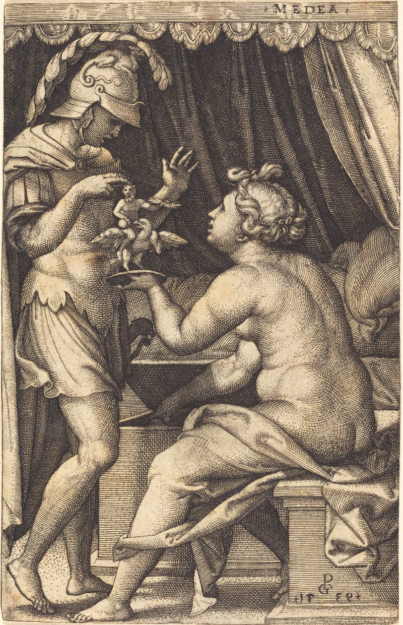 Medea zwraca Jasonowi penaty autorstwa Georg Pencz