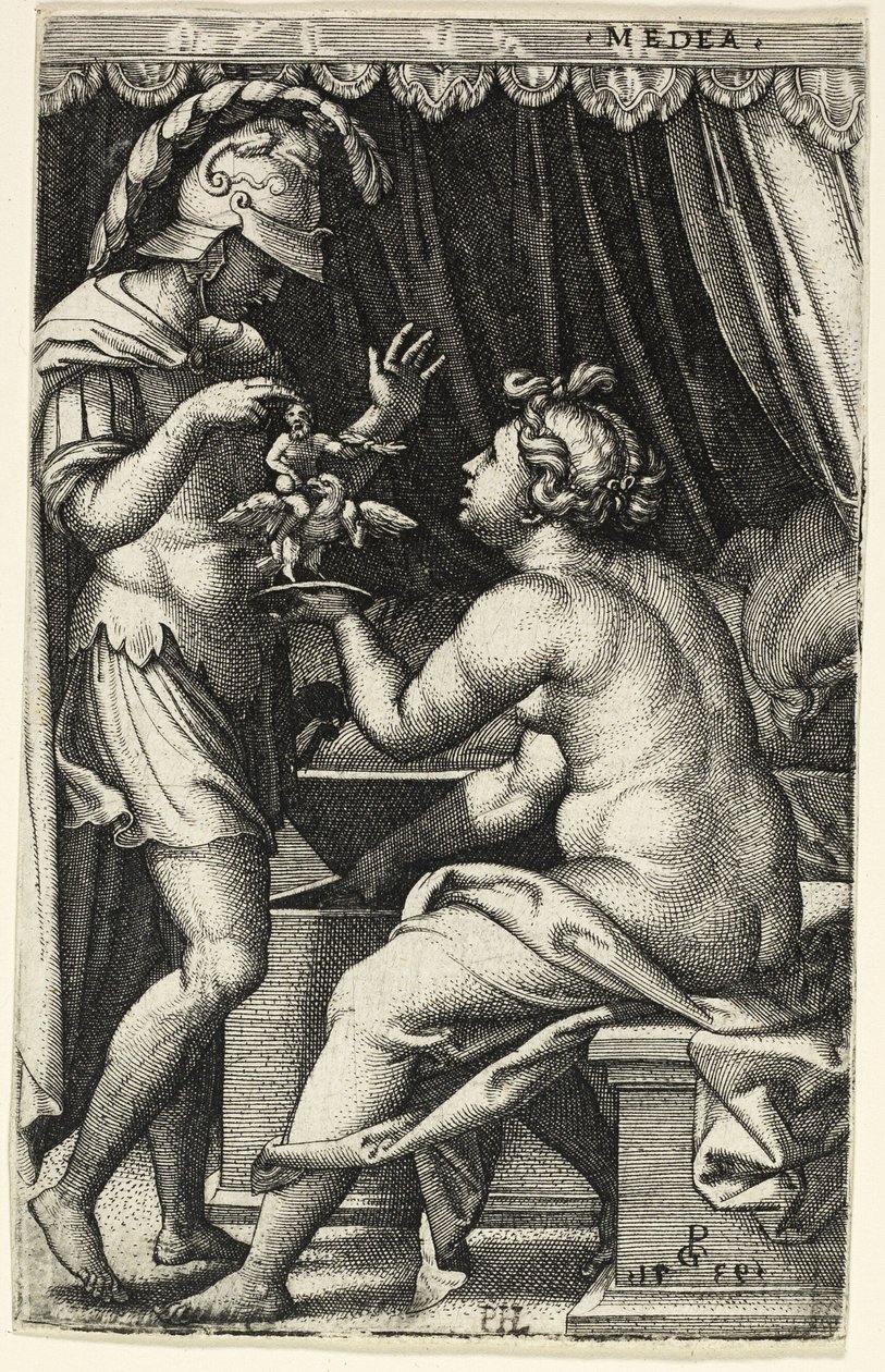 Medea i Jason, z greckich bohaterek autorstwa Georg Pencz