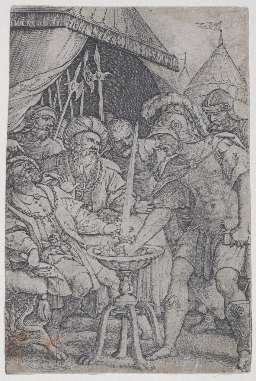 Mucius Scaevola i Porsenna, z Roman Heroes, 1535., 1535. autorstwa Georg Pencz