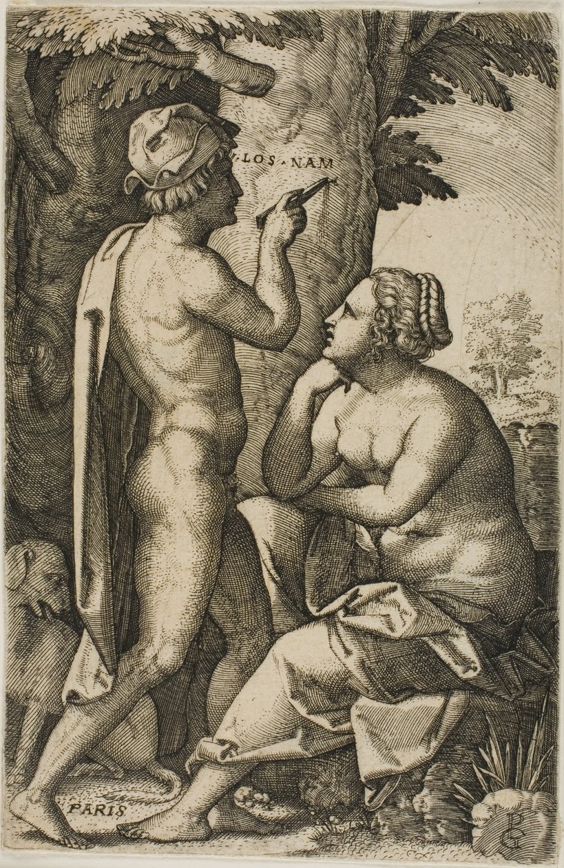 Paryż i „Oenone” z greckich bohaterek autorstwa Georg Pencz