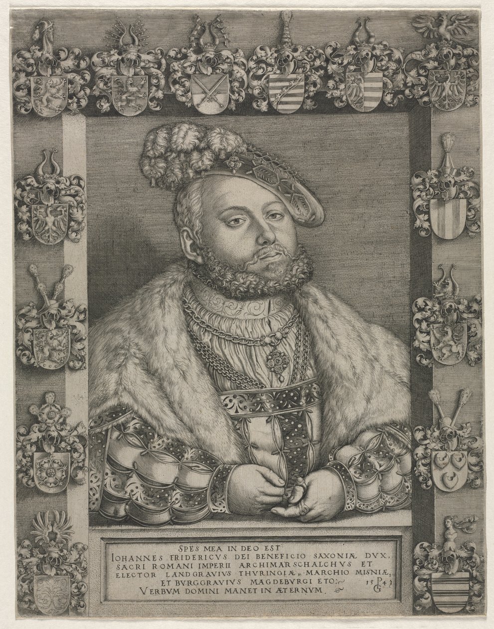 Portret Jana Fryderyka I „Wielkodusznego”, elektora Saksonii autorstwa Georg Pencz