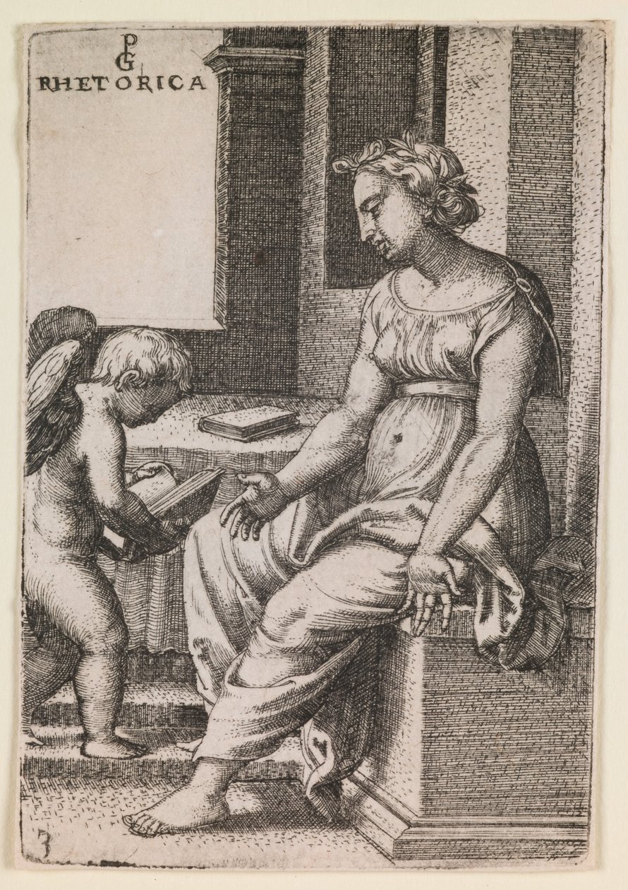 Retoryka, z serii "Sztuki wyzwolone", ok. 1541 (rycina) autorstwa Georg Pencz