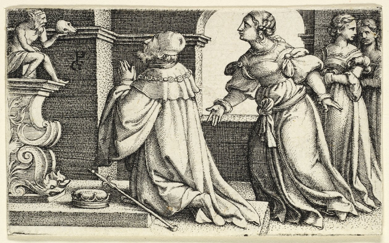 Salomon oddaje cześć bożkowi Molocha autorstwa Georg Pencz