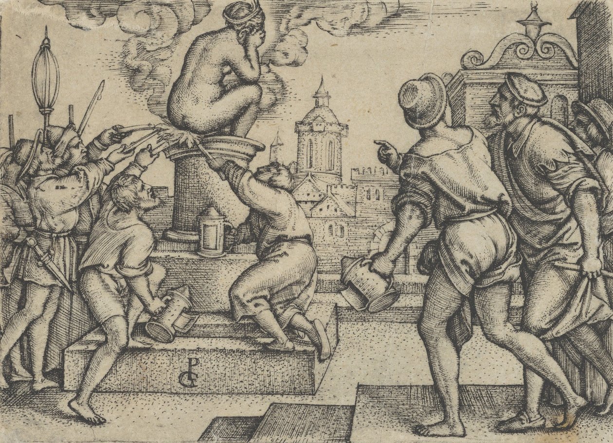 Kurtyzana ukarana, z Opowieści o magu Wergiliuszu. autorstwa Georg Pencz