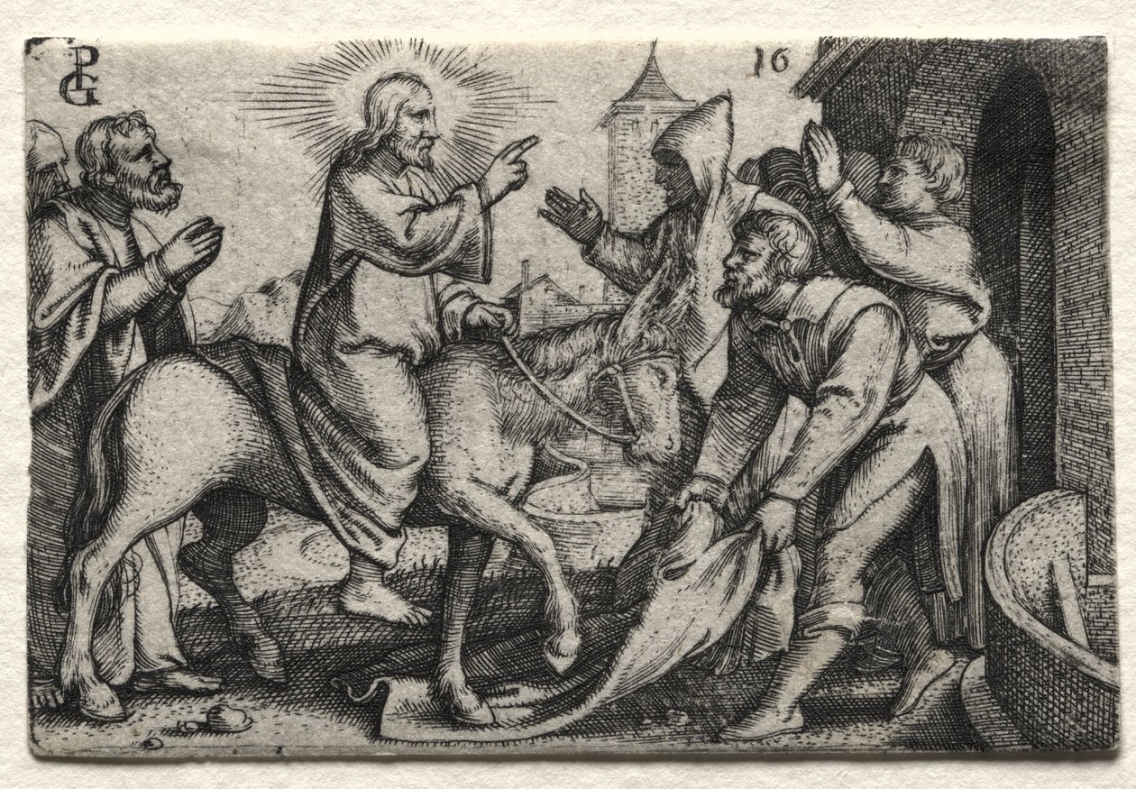 Życie Jezusa Chrystusa: Chrystus wjeżdżający do Jerozolimy autorstwa Georg Pencz