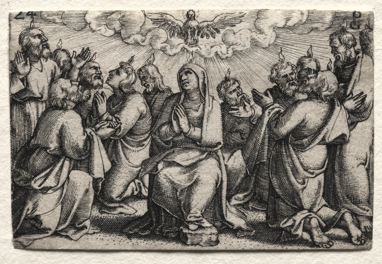 Życie Jezusa Chrystusa: Zstąpienie Ducha Świętego autorstwa Georg Pencz