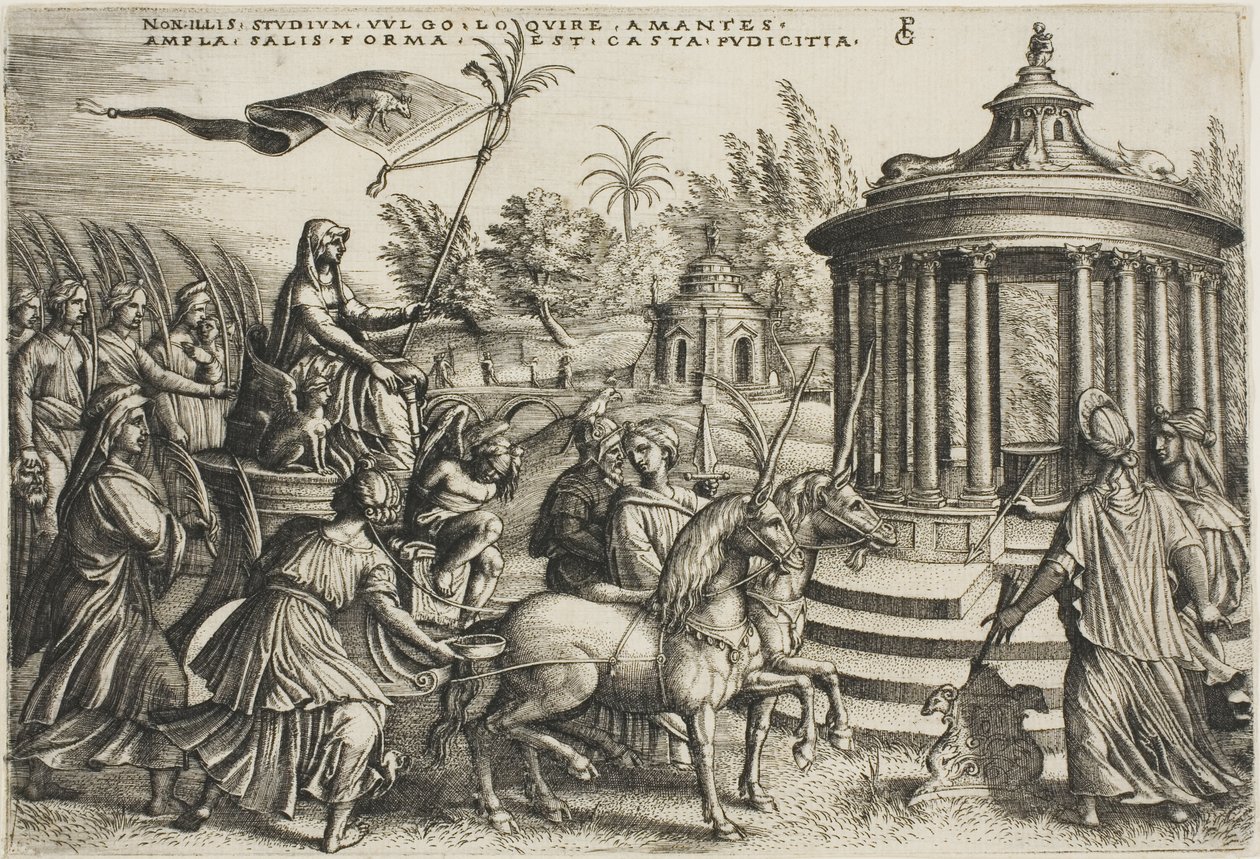 Triumf czystości, płyta druga z Triumfów Petrarki autorstwa Georg Pencz