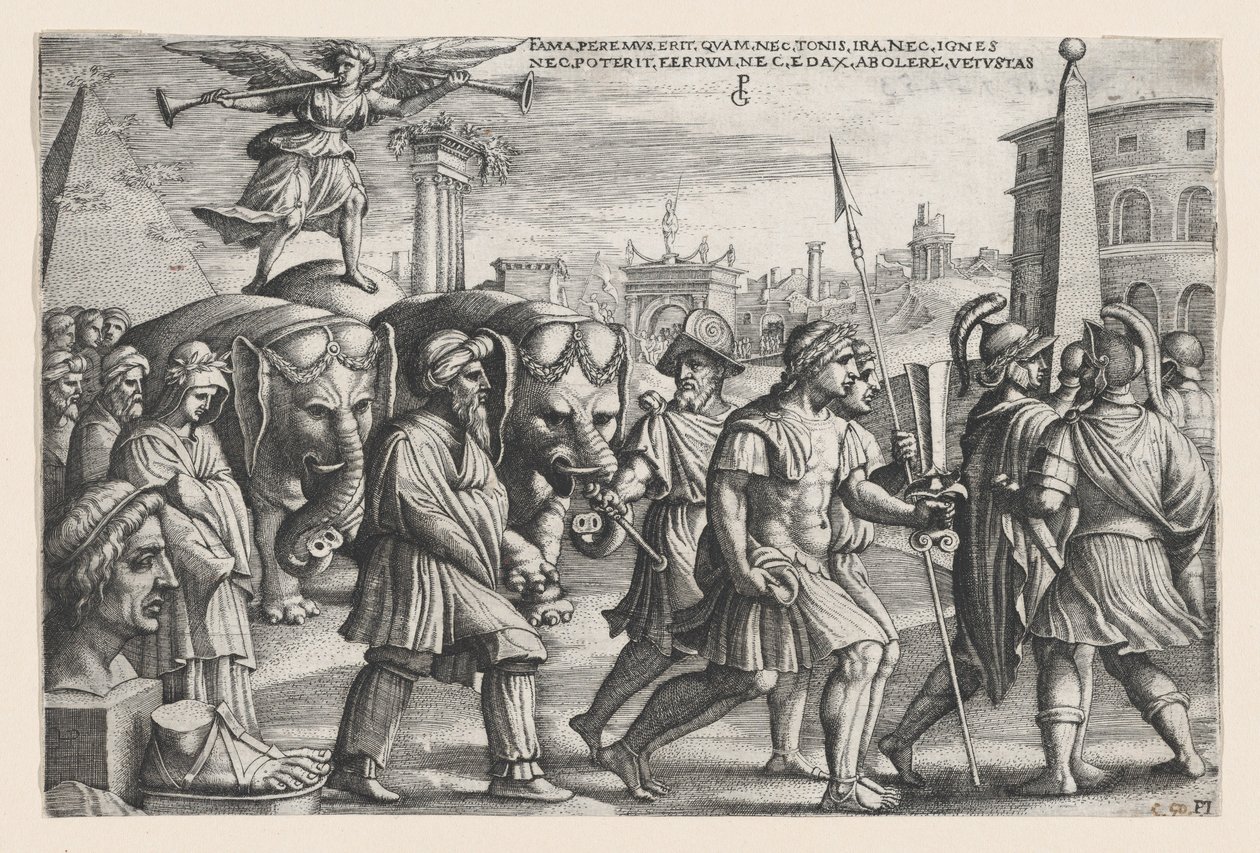 Triumf sławy o czystości, z „Triumfów Petrarki”. autorstwa Georg Pencz