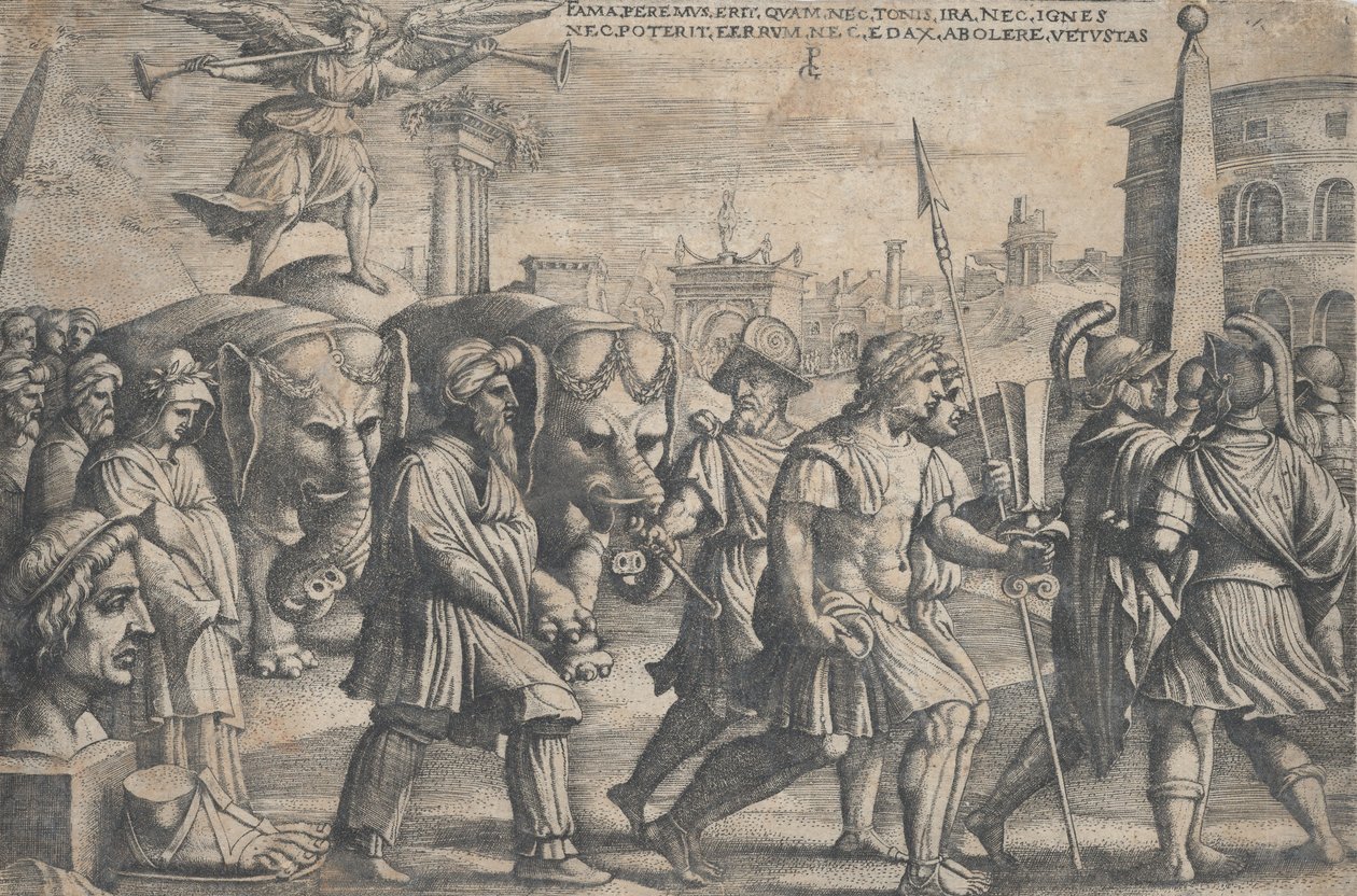 Triumf sławy o czystości, z „Triumfów Petrarki”. autorstwa Georg Pencz