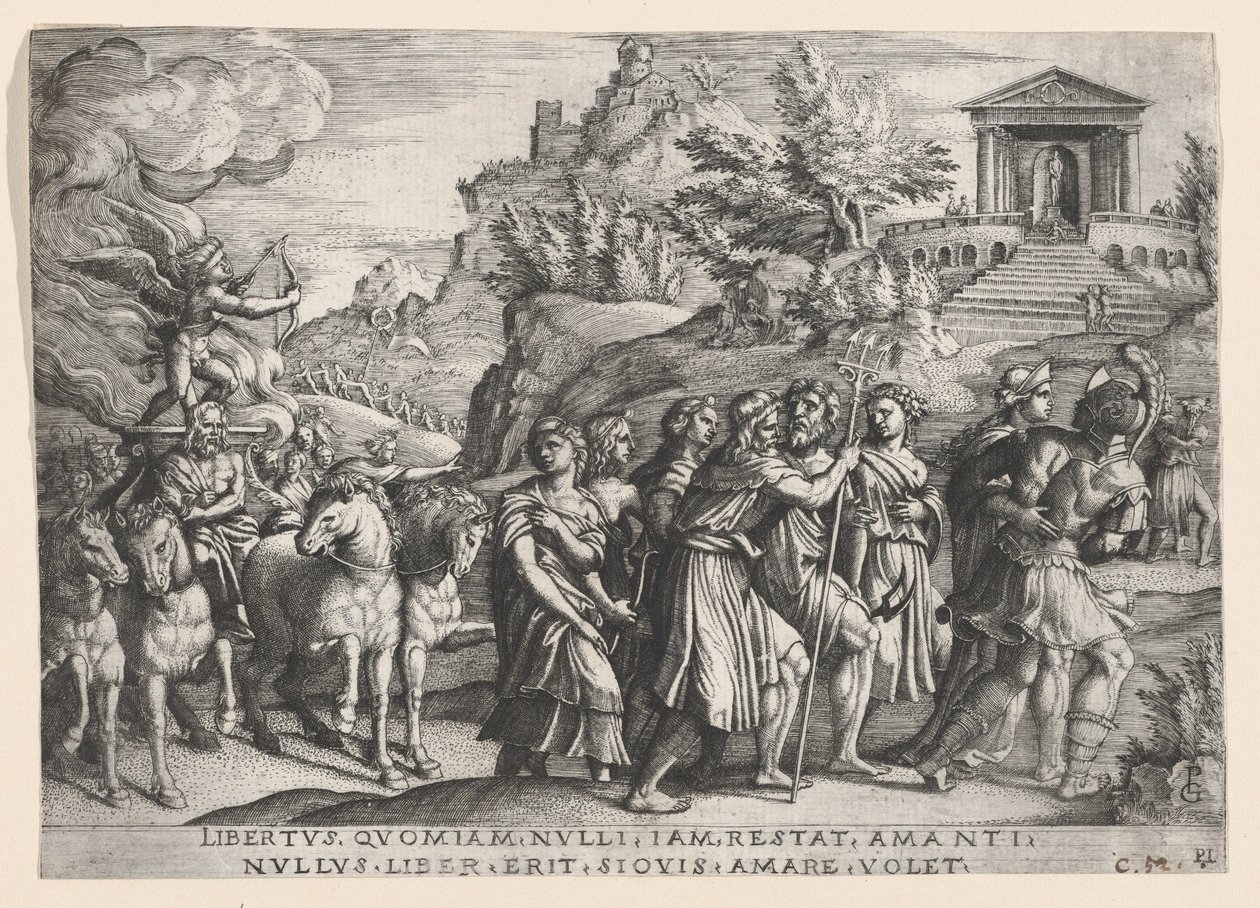 Triumf miłości, z Triumfu Petrarki. autorstwa Georg Pencz