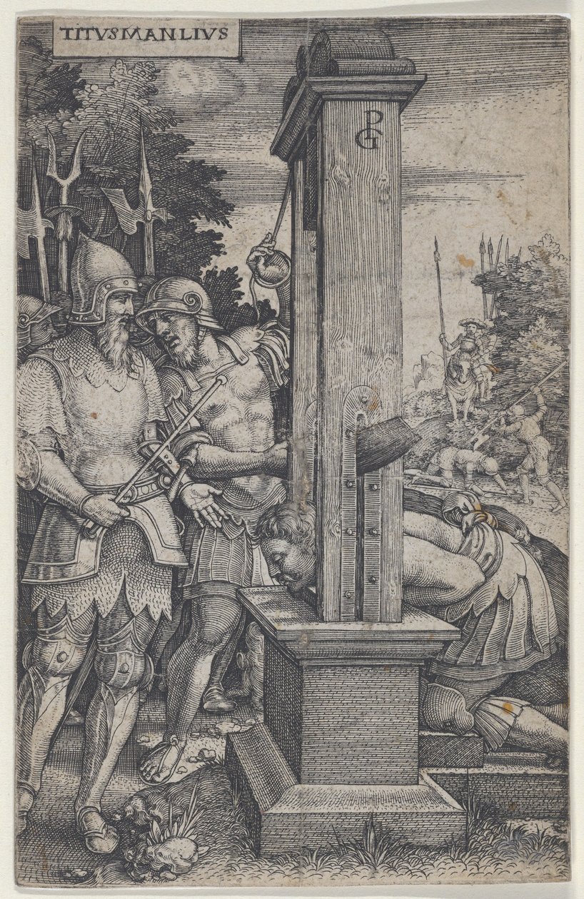 Titus Manlius, z Roman Heroes, 1535. autorstwa Georg Pencz