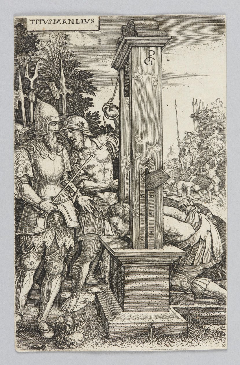 Tytus Manliusz asystujący przy egzekucji syna autorstwa Georg Pencz