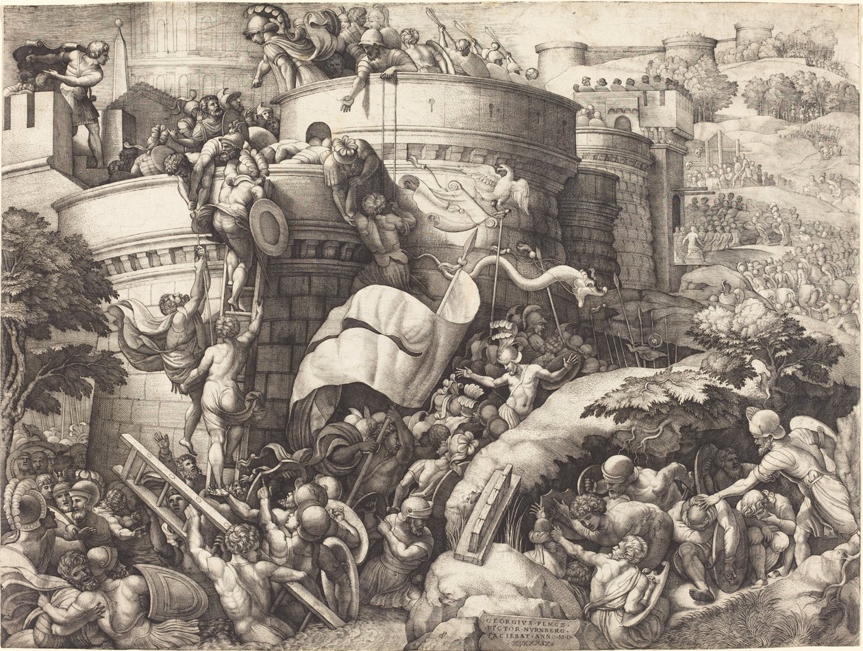 Zdobycie Cartageny autorstwa Georg Pencz after Giulio Romano
