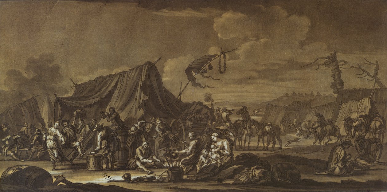 Obóz wojskowy, 1694 autorstwa Georg Philipp I Rugendas