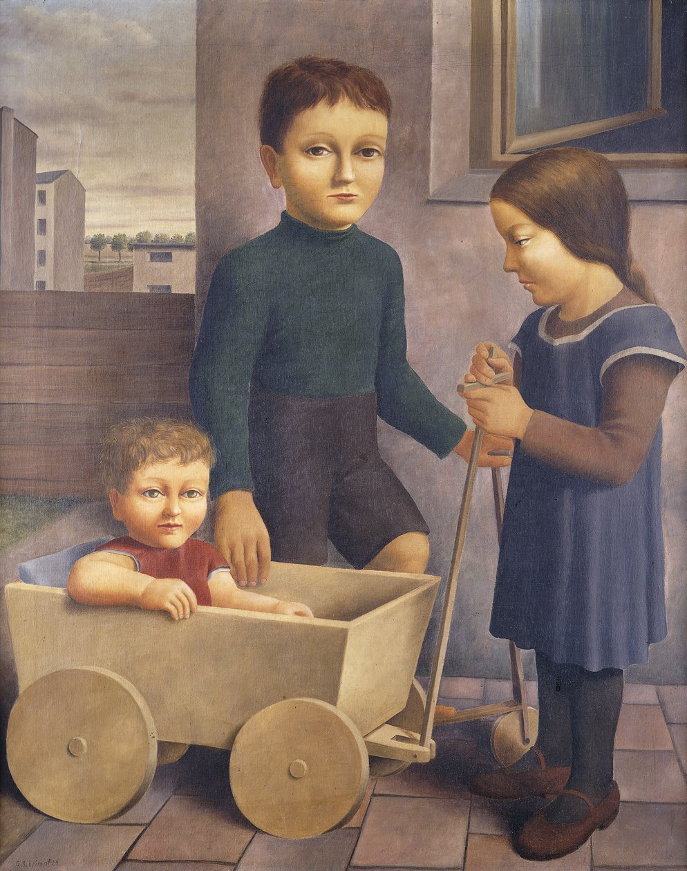 Troje dzieci; Troje dzieci, 1926 autorstwa Georg Schrimpf