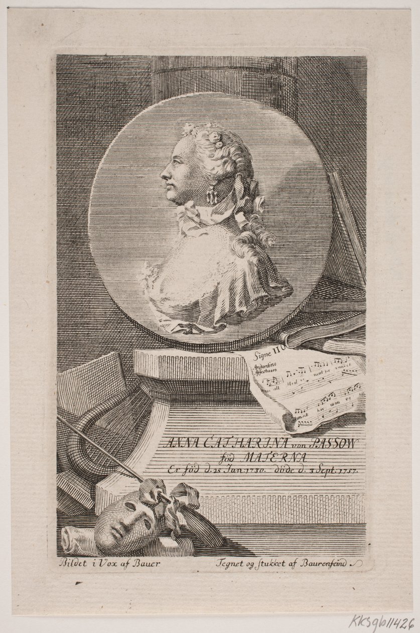 Aktorka Anna Catharina von Passow autorstwa Georg Vilhelm Baurenfeind