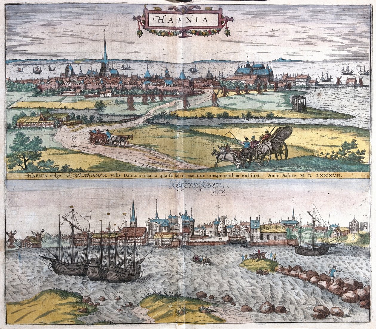 Kopenhaga, ilustracja z autorstwa Georg Braun und Franz Hogenberg