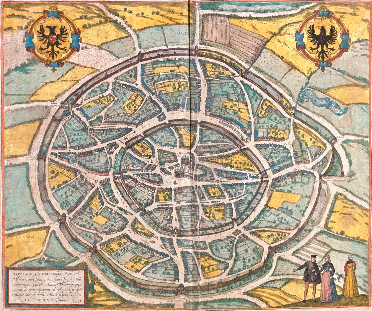 Akwizgran, Niemcy autorstwa Georg and Hogenberg Franz (1535 90) Braun