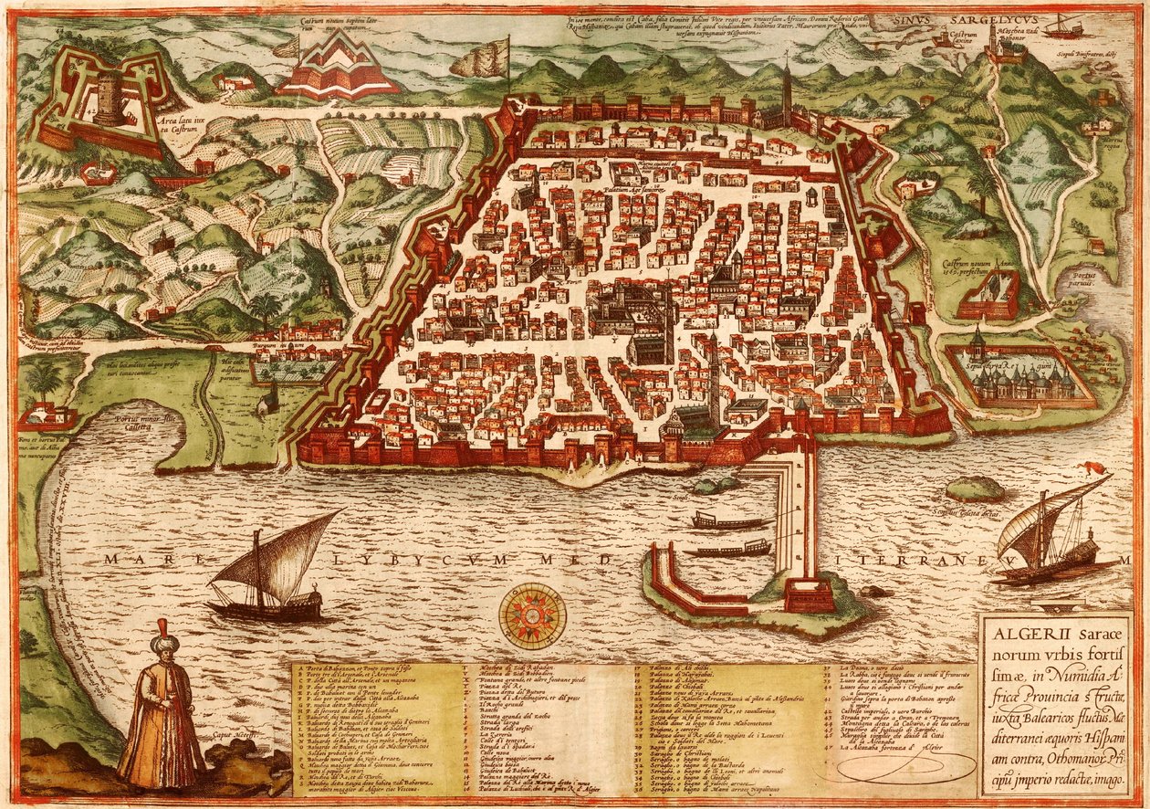 Algier, Algieria autorstwa Georg and Hogenberg Franz (1535 90) Braun