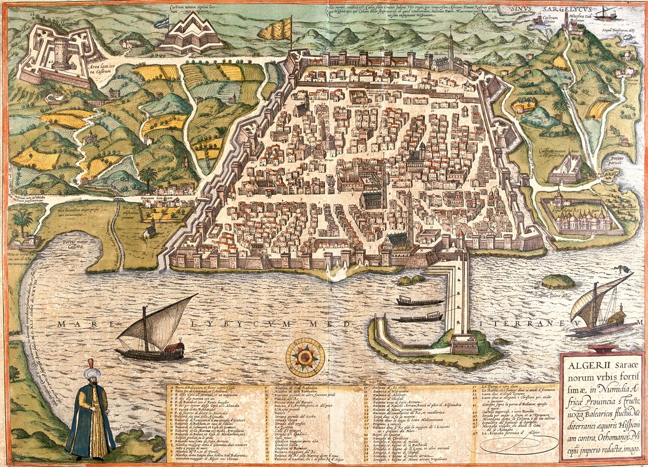 Algier, Algieria autorstwa Georg and Hogenberg Franz (1535 90) Braun