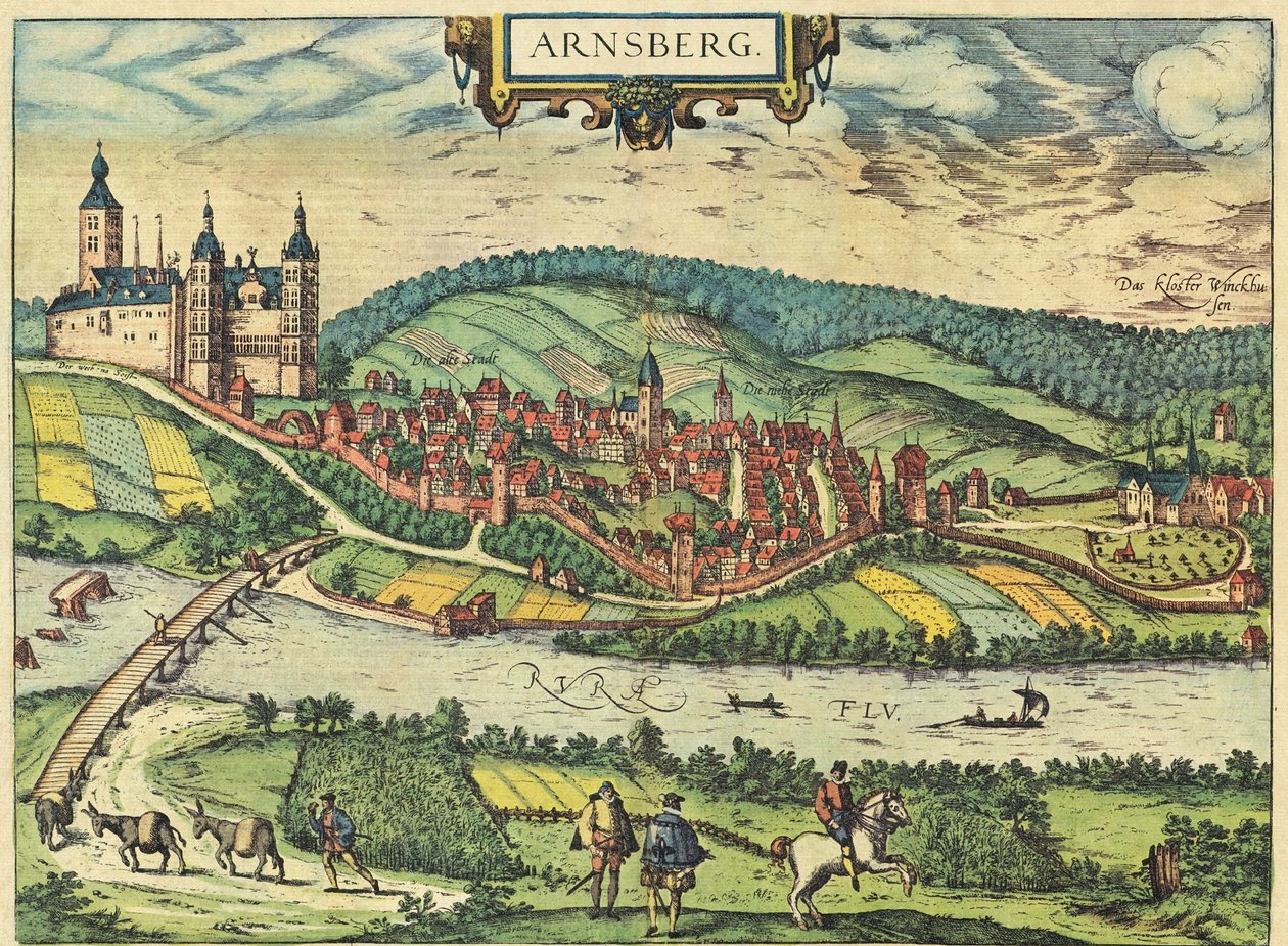 Arnsberg autorstwa Georg and Hogenberg Franz (1535 90) Braun