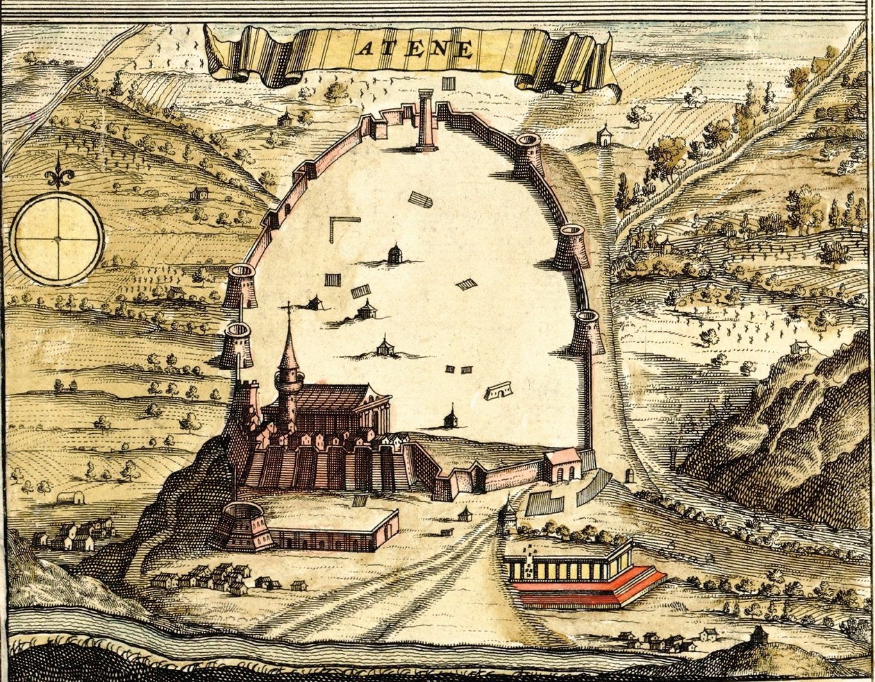 Ateny, Grecja autorstwa Georg and Hogenberg Franz (1535 90) Braun