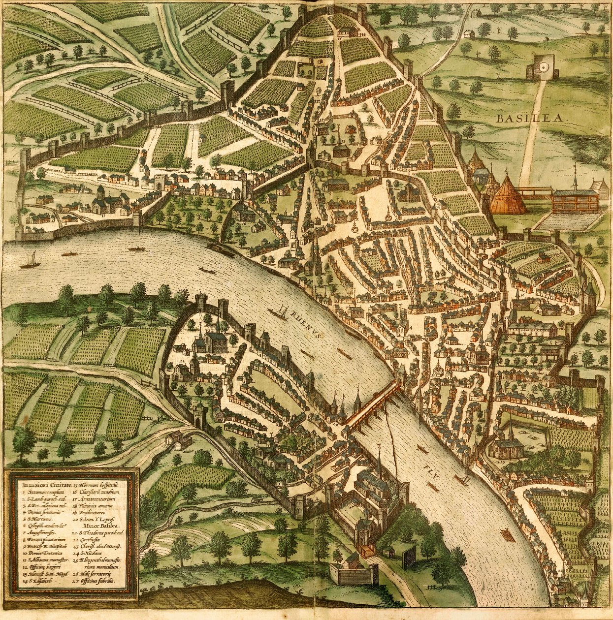 Bazylea, Bazylea, Szwajcaria autorstwa Georg and Hogenberg Franz (1535 90) Braun