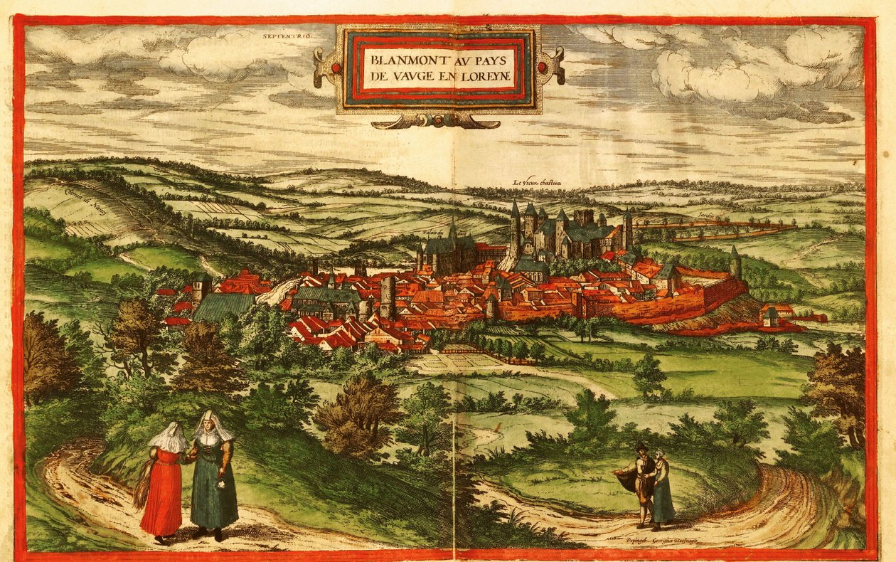 Blamont, miejscowość wiejska we Francji autorstwa Georg and Hogenberg Franz (1535 90) Braun