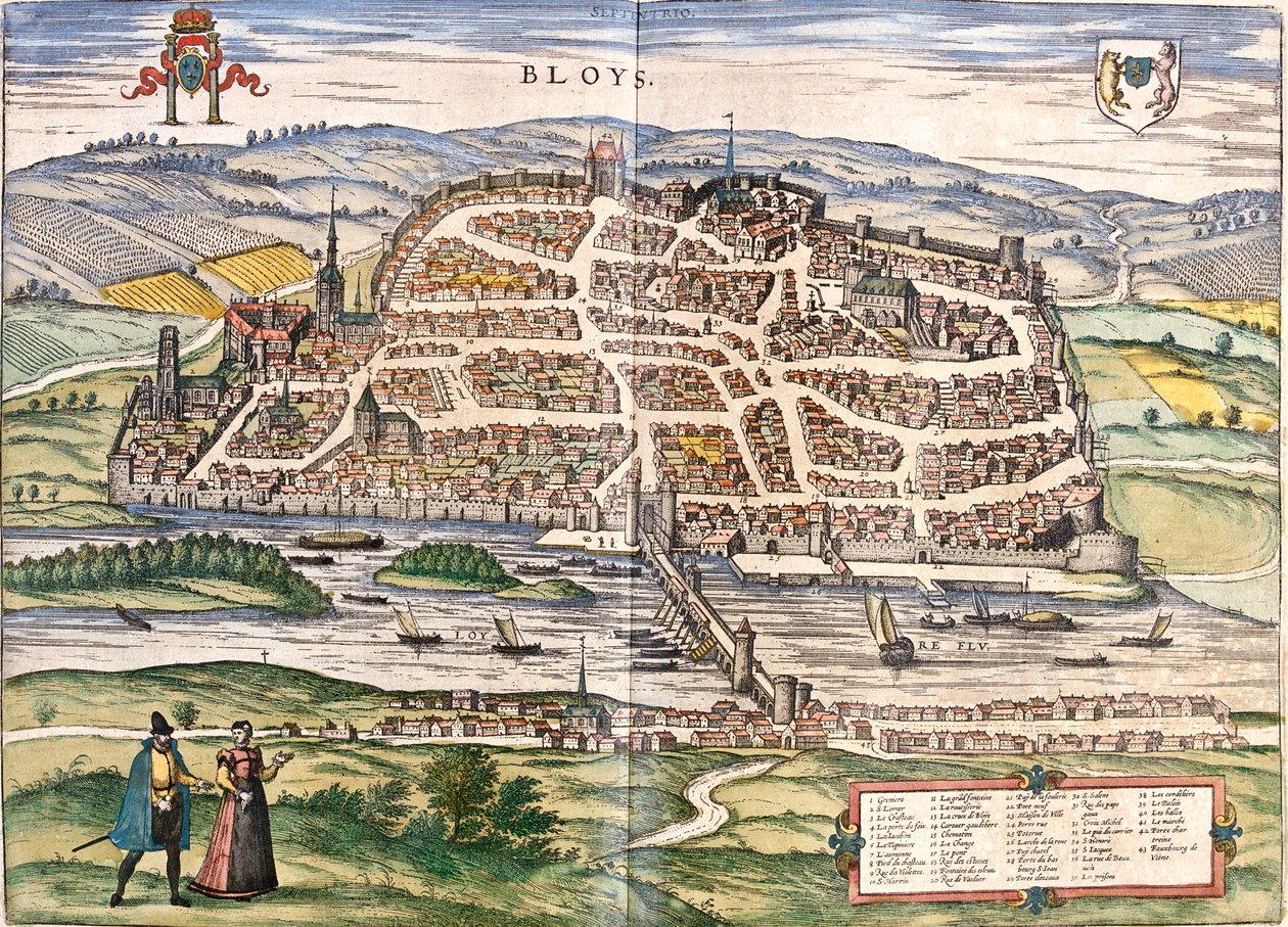 Blois, Francja autorstwa Georg and Hogenberg Franz (1535 90) Braun