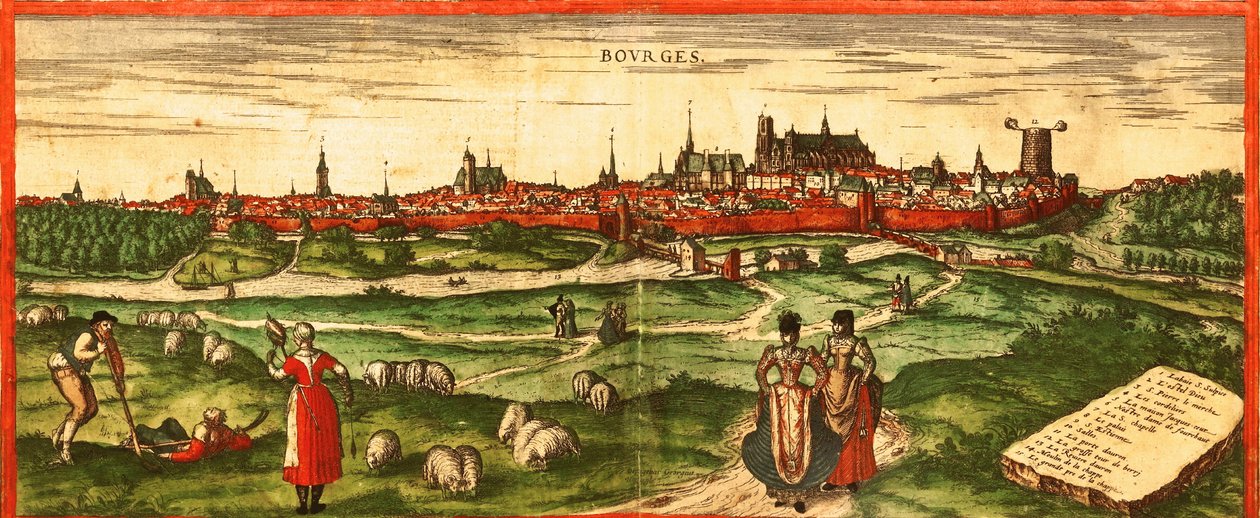 Bourges - rzymskie miasto autorstwa Georg and Hogenberg Franz (1535 90) Braun