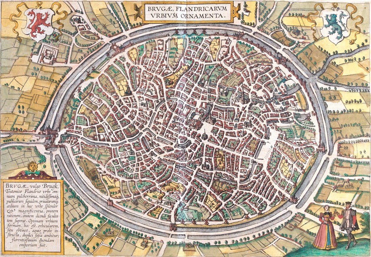 Brugia, Belgia autorstwa Georg and Hogenberg Franz (1535 90) Braun