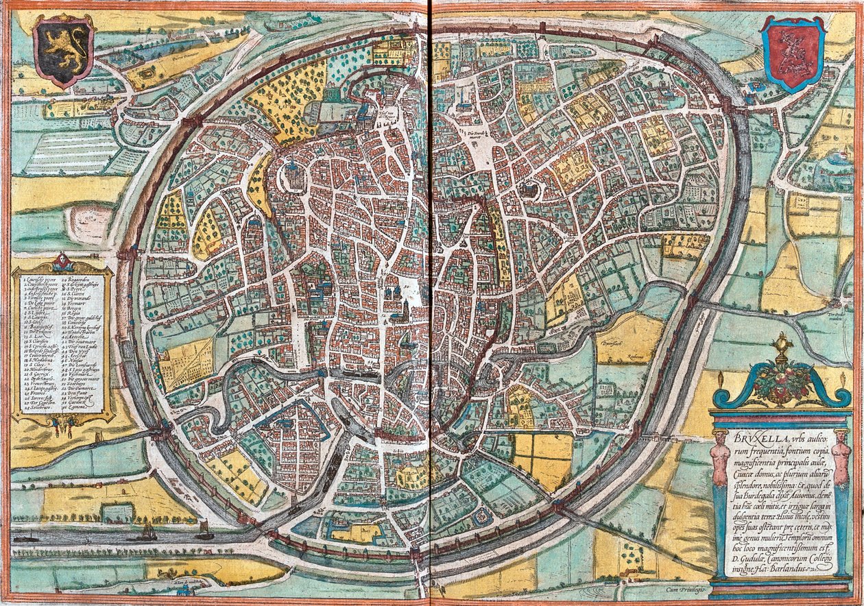 Bruksela, Belgia autorstwa Georg and Hogenberg Franz (1535-90) Braun