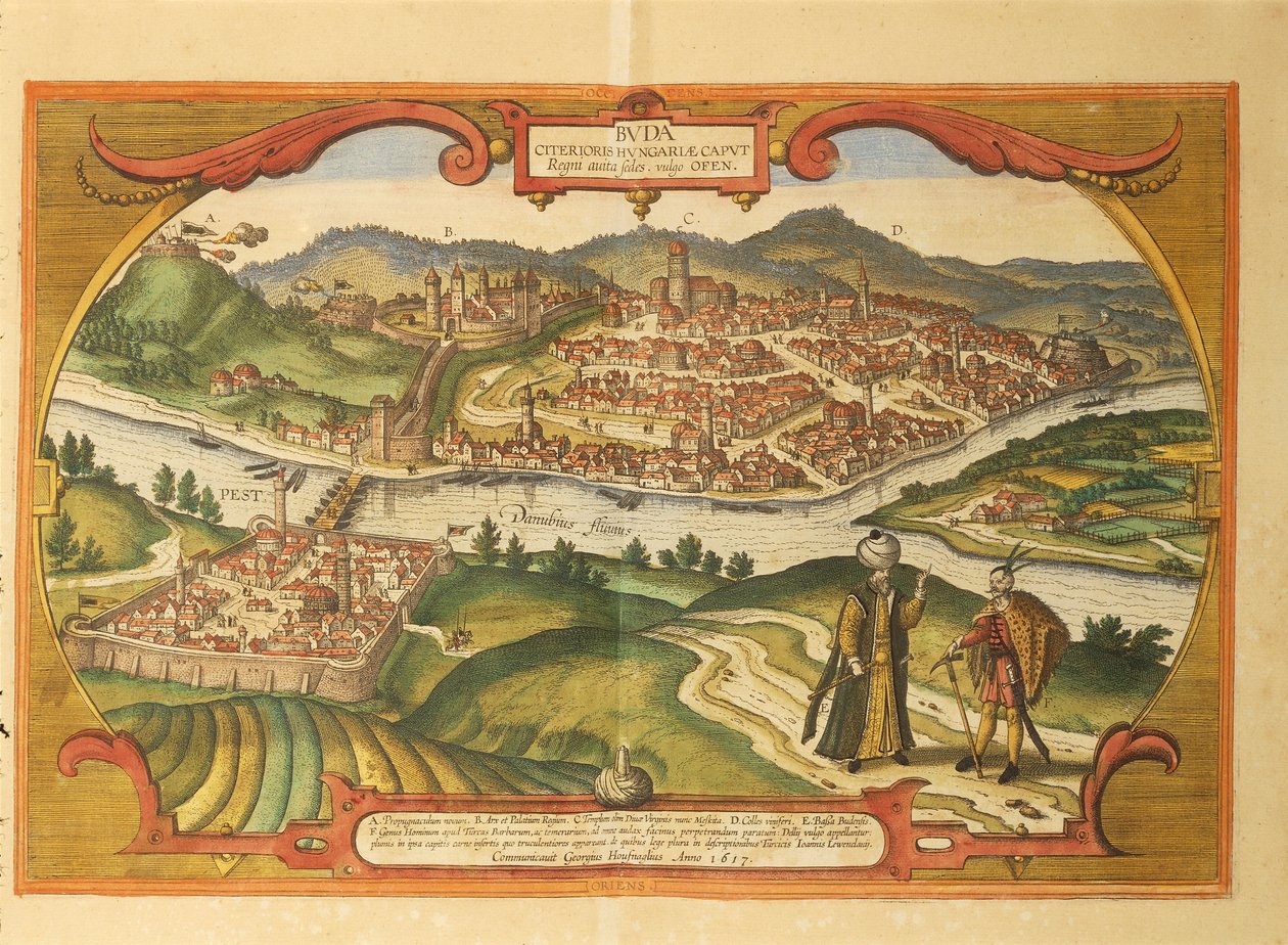 Budapeszt z Miast Świata – Georg Braun autorstwa Georg Braun and Hogenberg Franz