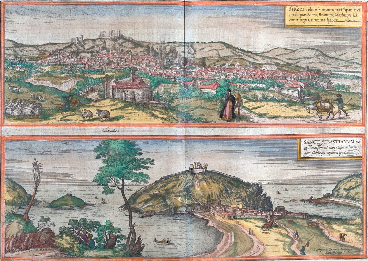 Burgos, San Sebastiàin, Hiszpania autorstwa Georg and Hogenberg Franz (1535 90) Braun