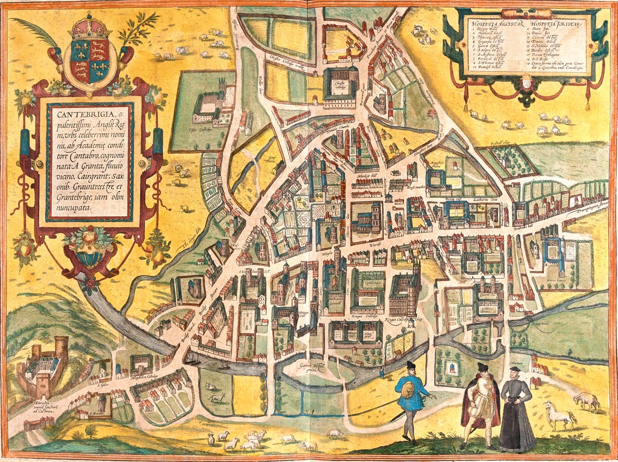 Cambridge, Wielka Brytania autorstwa Georg and Hogenberg Franz (1535 90) Braun