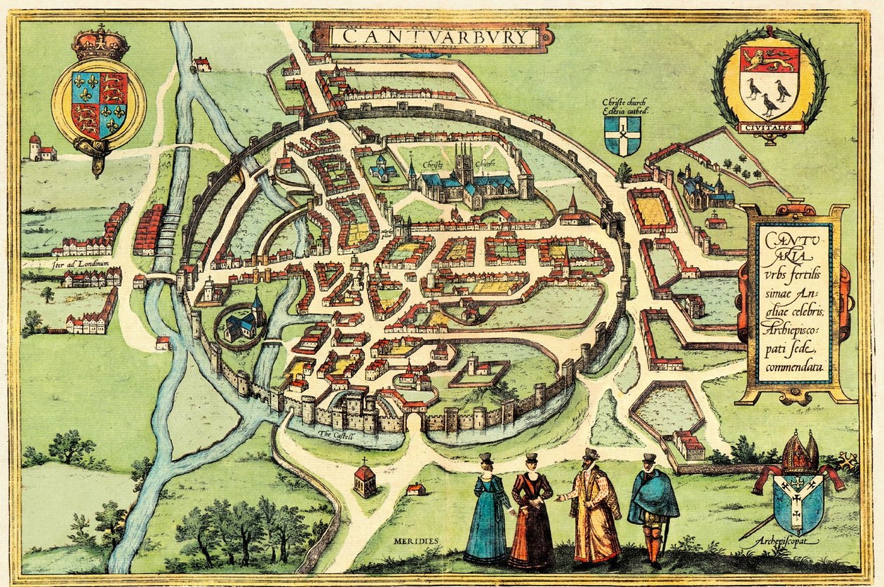Canterbury, Anglia autorstwa Georg and Hogenberg Franz (1535 90) Braun