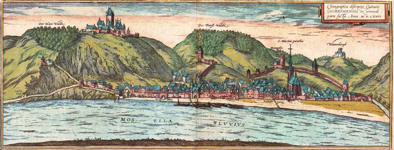 Cochem autorstwa Georg and Hogenberg Franz (1535 90) Braun