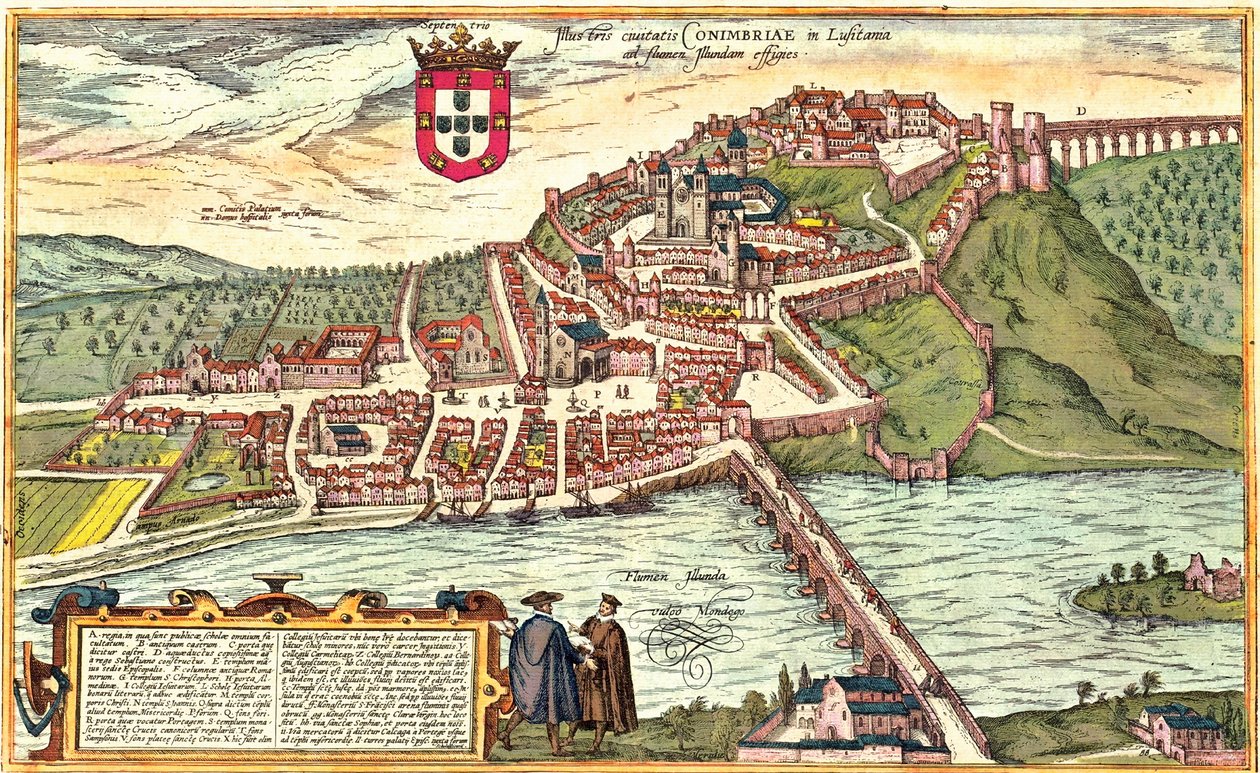 Coimbra, Portugalia autorstwa Georg and Hogenberg Franz (1535-90) Braun