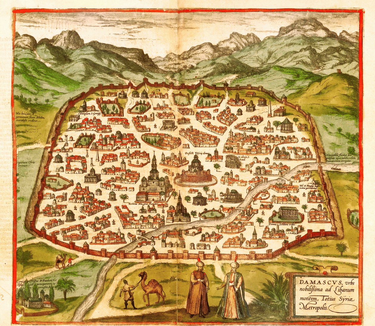 Damaszek, Syria autorstwa Georg and Hogenberg Franz (1535 90) Braun