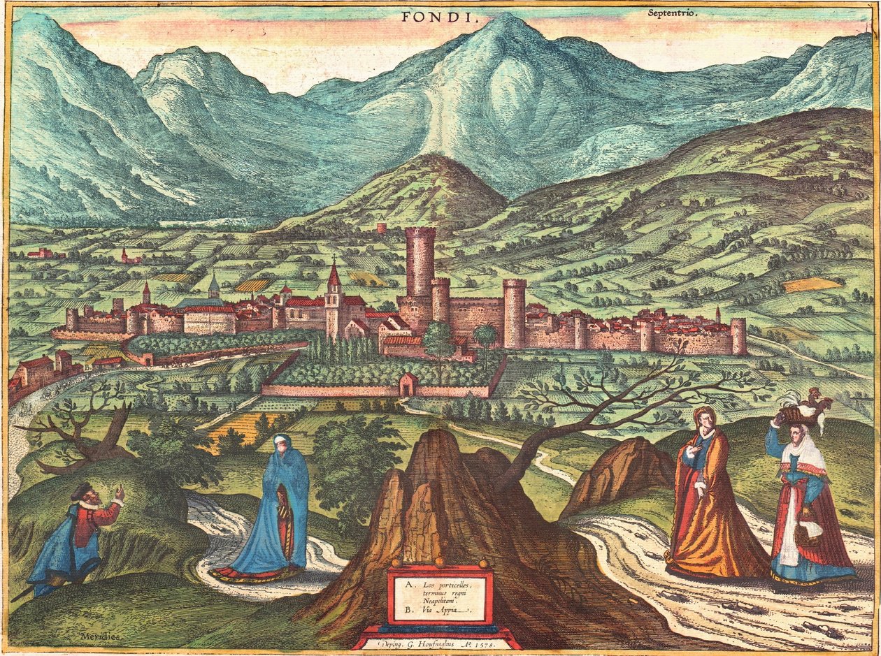 Fondi, Włochy autorstwa Georg and Hogenberg Franz (1535 90) Braun